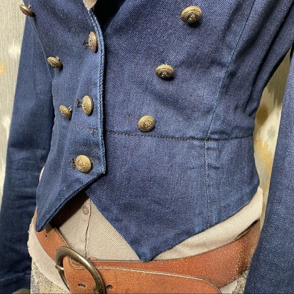 Ralph Lauren Indigo Blue Cropped Naval Officers Jacket - Picture 11 of 16